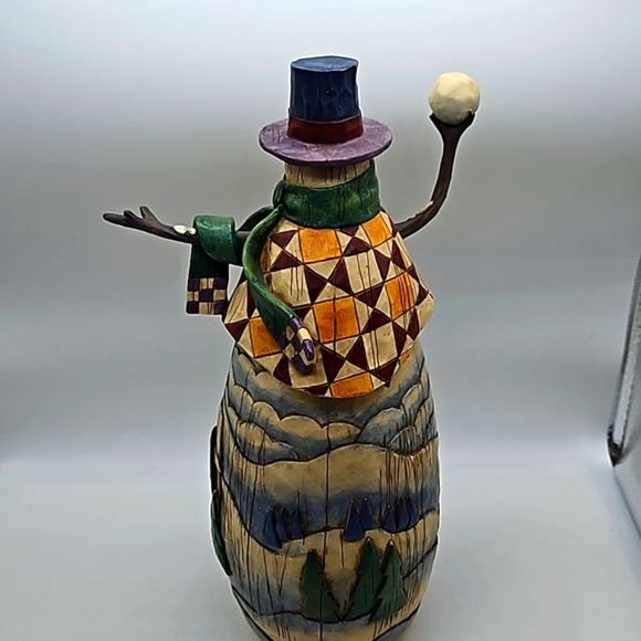 JIM SHORE "Winter's Mischief" Snowman w/snowball figurine - Picture 6 of 14